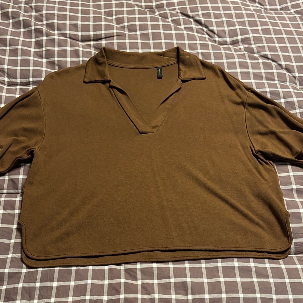 THEORY cropped jersey polo - Picture 2 of 9